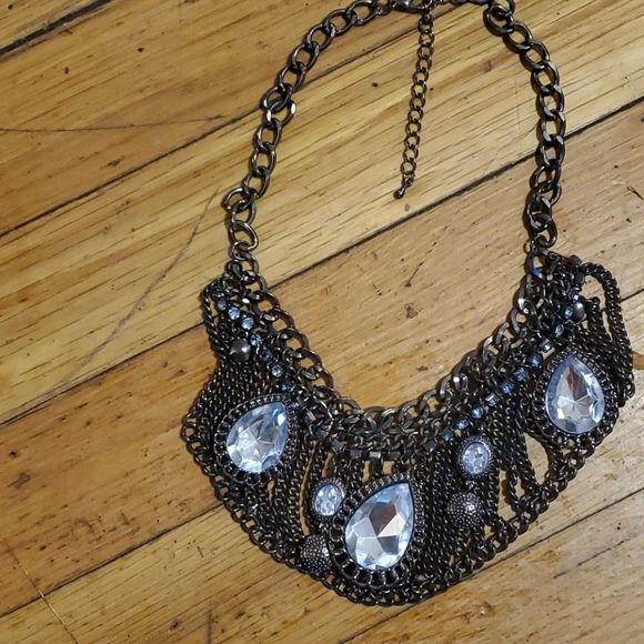 None Jewelry - Metal jewel fashion chocker necklace